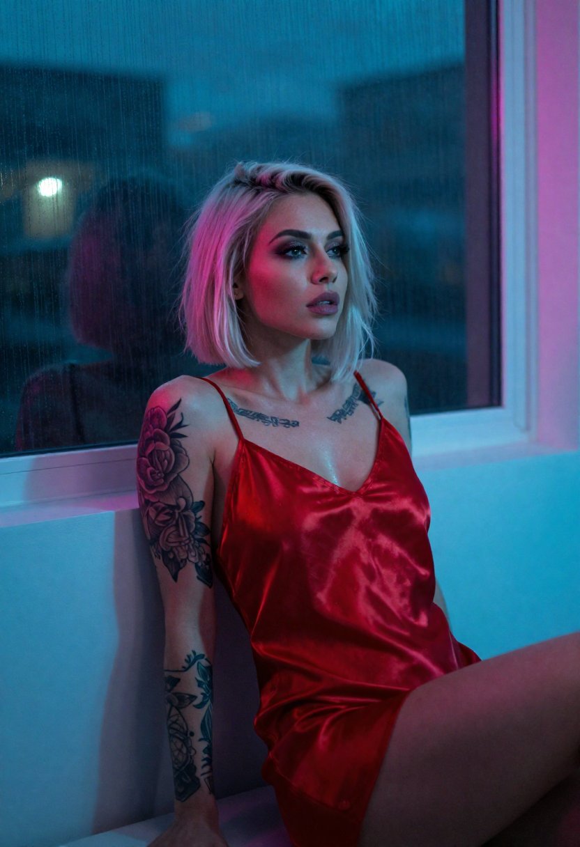 Neon Penthouse, Red Satin